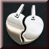 2 halbe Herzanh�nger mit Gravur aus Edelstahl